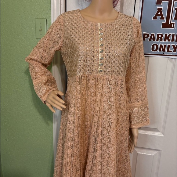 Panache by Mona Embroidery Pakistani Long Sleeve Dress - Picture 3 of 8